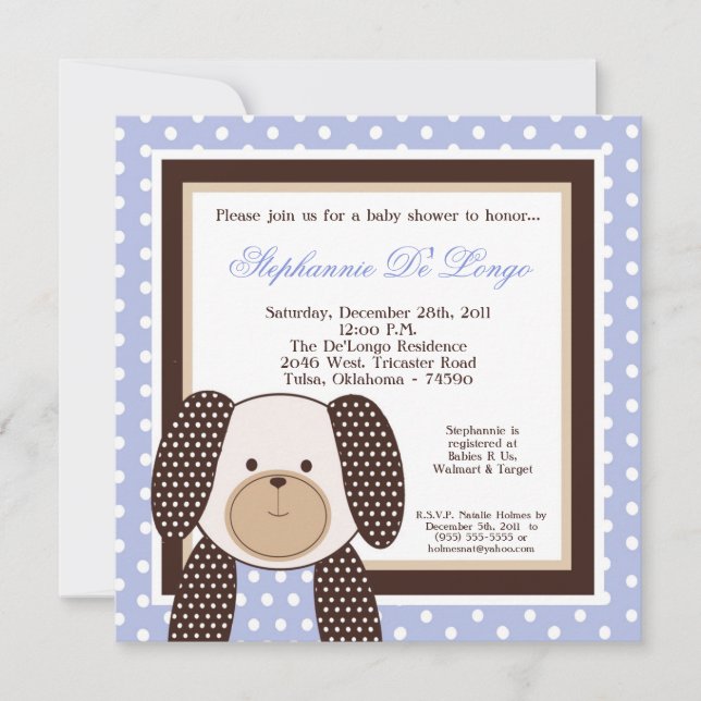 Graham Crackers Boy Blue Baby shower Invitation (Devant)