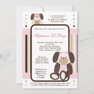 Graham Crackers Girl Rose Baby shower Invitation