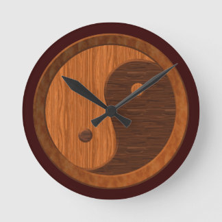 Grain de bois Yin Yang Horloge murale de nouveauté