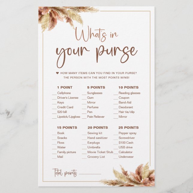 Graine de Pampas sèche | What's In Your Purse Game (Devant)