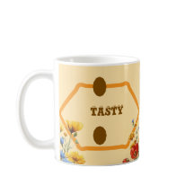 Grains de café savoureux & Autocollant de mug flor