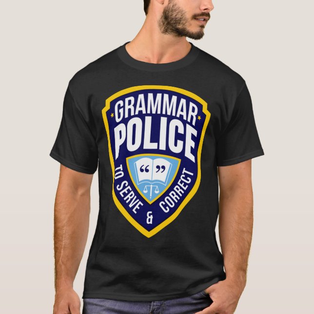 Grammaire Badge de police T-shirt classique (Devant)