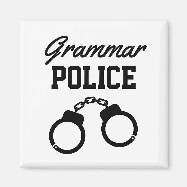 Grammar Police drôle enseignant aimant frigo (Devant)