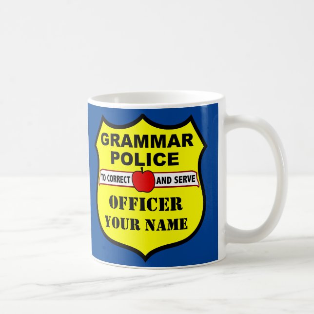 Grammar Police Personnalisable Enseignant Mug (Droite)