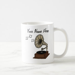 Gramophone Mug Personnalisé Musicien Musique Lover