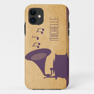 Gramophone Vintage violet BT iPhone 5 Coque