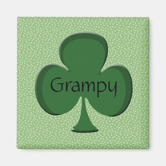 Grampy Irish Shamrock Magnet (Devant)