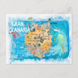 Gran Canary Canarias Espagne Carte illustrée