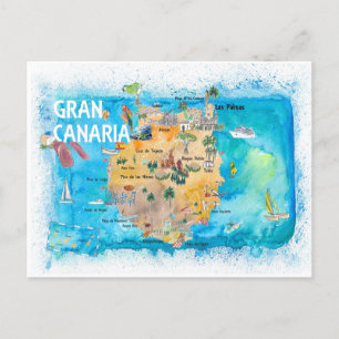 Gran Canary Canarias Espagne Carte illustrée
