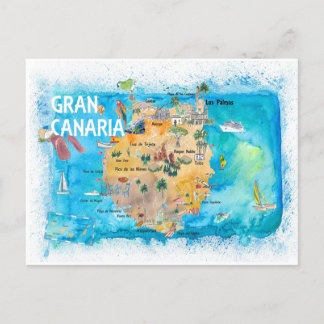 Gran Canary Canarias Espagne Carte illustrée