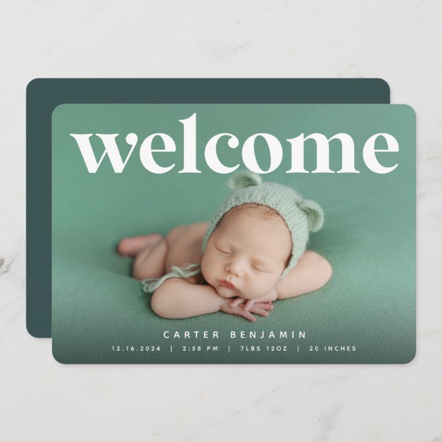 Grand accueil | Faire-part de naissance photo (Devant / Derrière)