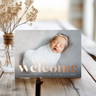 Grand accueil Faire-part de naissance Rose Gold