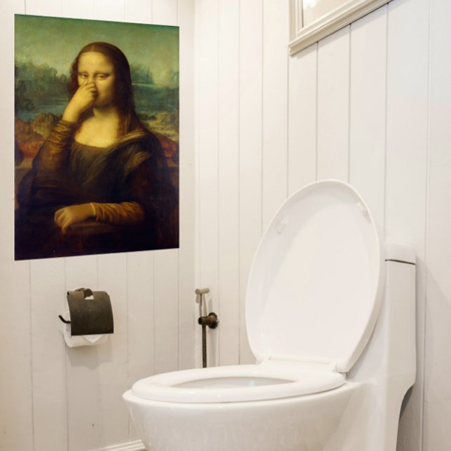 Grand Affiche de Salle de Bain Mona Lisa (Mona Lisa Bathroom Poster)