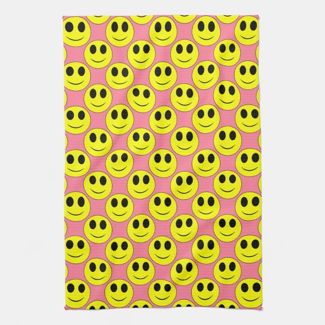 Grand Allover jaune rose-cuisine serviette (Vertical)