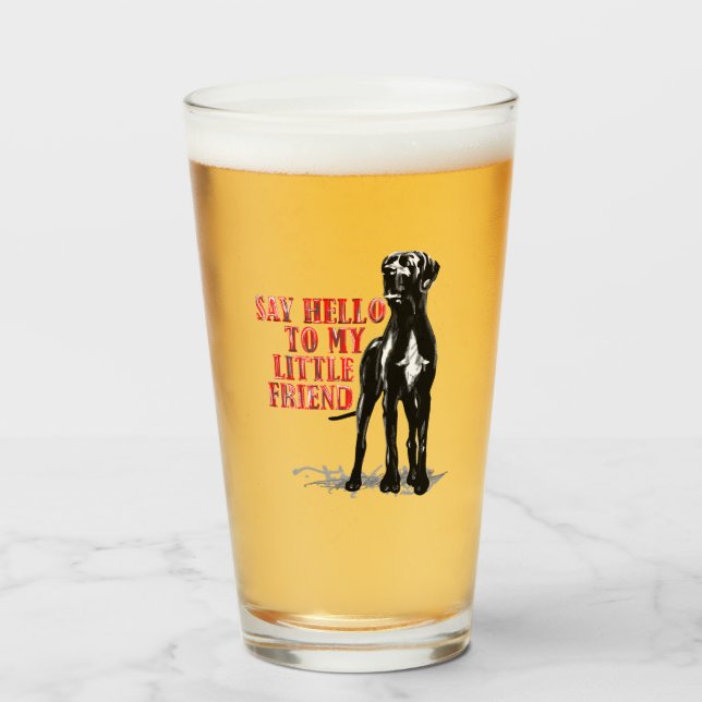 Grand ami Danois Verre à bière drôle (Devant (rempli))