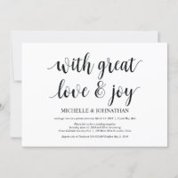 grand amour et joie, Faire-part de mariage en fuit