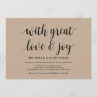 grand amour et joie, Faire-part de mariage en fuit