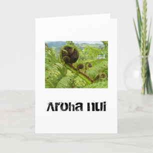 Grand amour Koru. Au-Dessus De La Carte De Voeux C