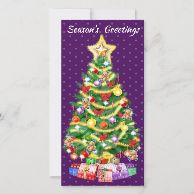 Grand arbre de carte de Noël personnalisé et décor (Devant)