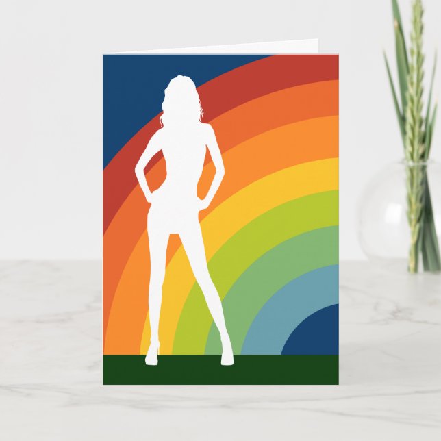 grand arc-en-ciel gai venant faire-part (Devant)