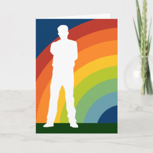 grand arc-en-ciel gai venant faire-part