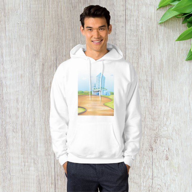 Grand bâtiment bleu Mens Sweat - shirt à capuche (Créateur téléchargé)