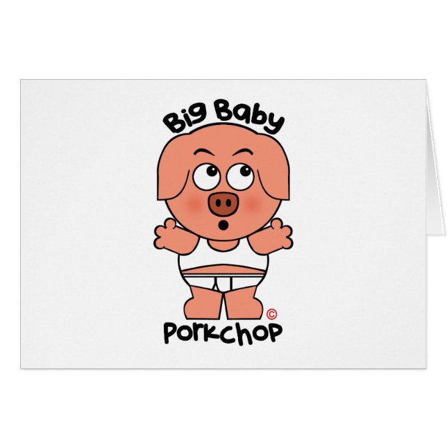 Grand bébé Porkchop de porc mignon (Devant horizontal)