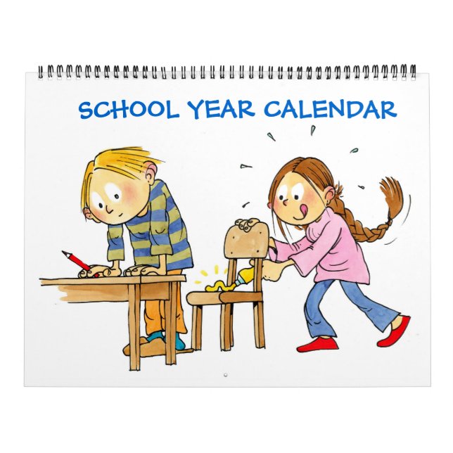 Grand Bleu Calendrier de l'année scolaire pour enf (Protection)
