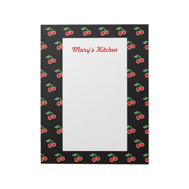 Grand bloc-notes personnalisé Cerise noire (Tourné)