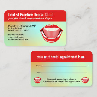 Grand Bouche Aqua Blue Dental Rendez-vous rappel