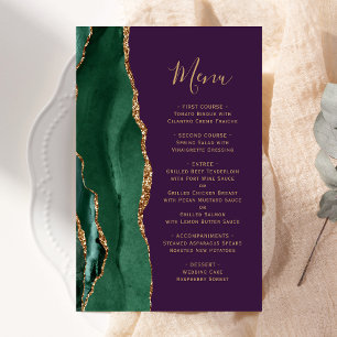 Grand Budget Émeraude Vert Agate Mariage Prune
