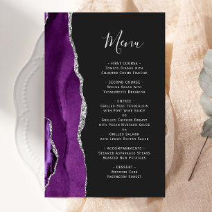Grand Budget Purple Argent Agate Mariage foncé Men