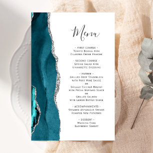 Grand Budget Turquoise Bleu Argent Agate Mariage M