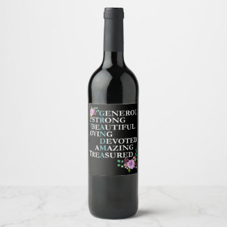 Grand cadeau pour grand-mère Étiquette de vin avec