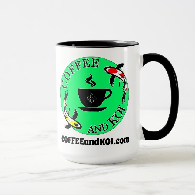Grand café Mug - Café et Koi (Droite)