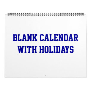 Grand Calendrier Blanc Bleu Avec Fil Bleu Vacances