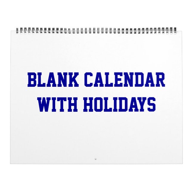 Grand Calendrier Blanc Bleu Avec Fil Bleu Vacances (Protection)