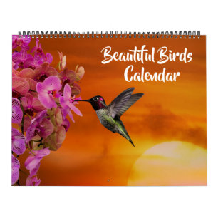 Grand calendrier de beaux oiseaux de taille