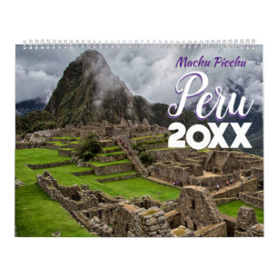 Grand calendrier mural scénique de Machu Picchu Pé
