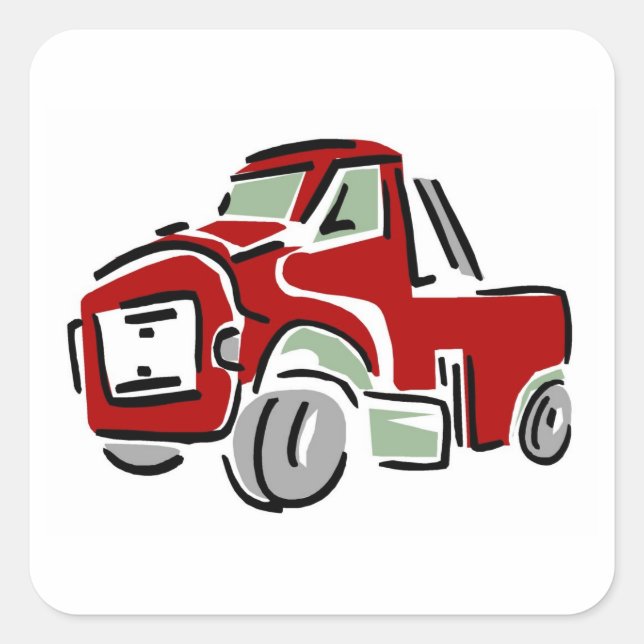 Grand Camion Rouge - Stickers (Devant)