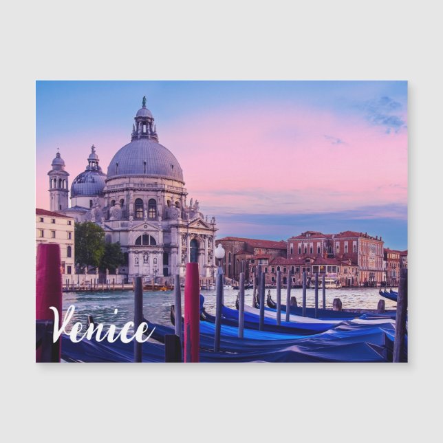 Grand Canal avec gondoles et église à Venise (Devant)