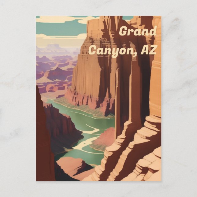 Grand Canyon, AZ Art Déco Carte Postale Vintage (Devant)