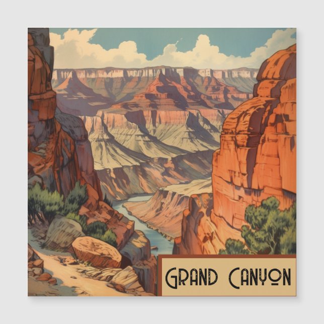 Grand Canyon Retro Design de voyage (Devant)