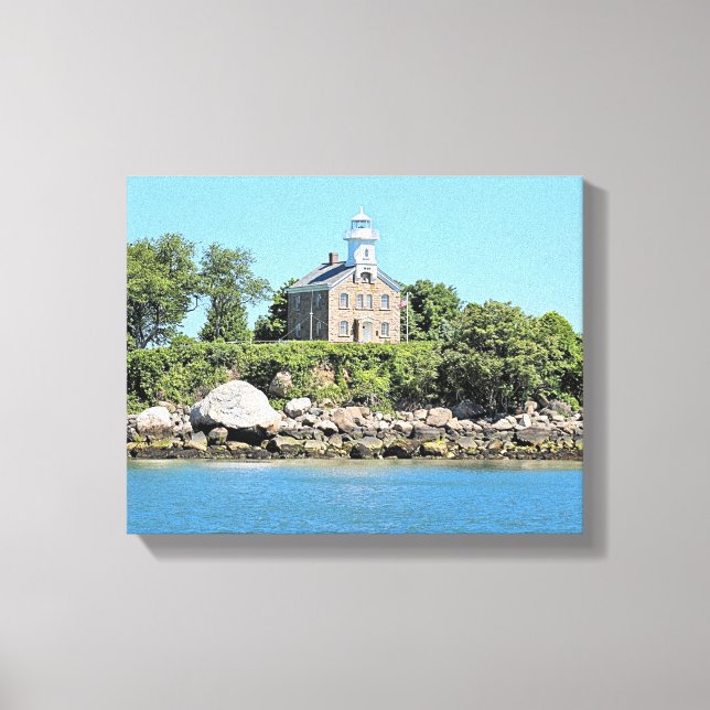 Grand Captain Island Lighthouse CT toile enveloppé (Recto)