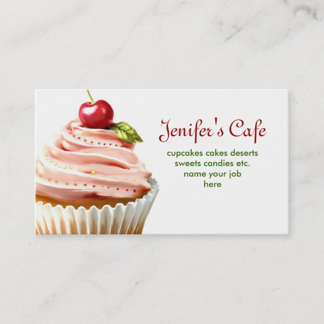 grand carte de visite de cupcakes (Devant)
