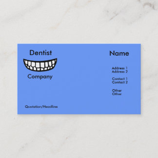 Grand carte de visite de dentiste de sourire