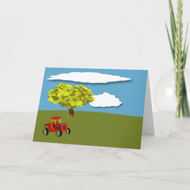 Grand carte pour notes vide avec le tracteur (Devant)