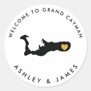 Grand Cayman Mariage Welcome Sticker pour boîte, s