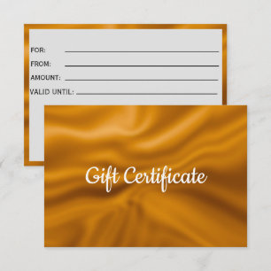 Grand chèque cadeau en feuille métallique dorée