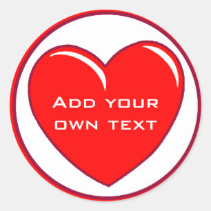 Grand Coeur rouge sur les autocollants